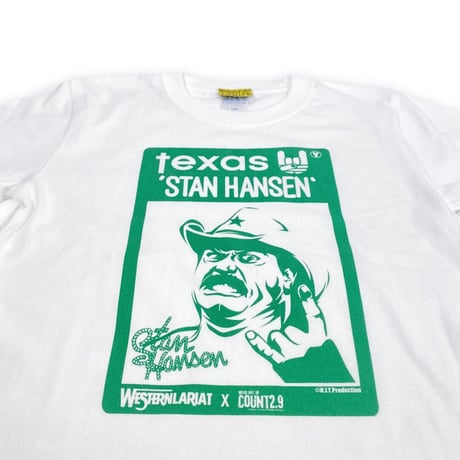 スタンハンセンx Count2.9 ホワイトボディTシャツ緑　　　　KIDSサイズ140