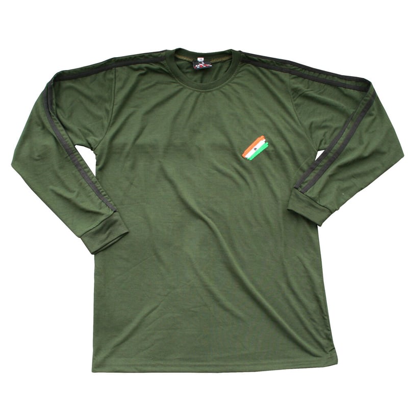 新品【インド軍】アディダス風長袖Tシャツ 戦闘服 OD色 | エク