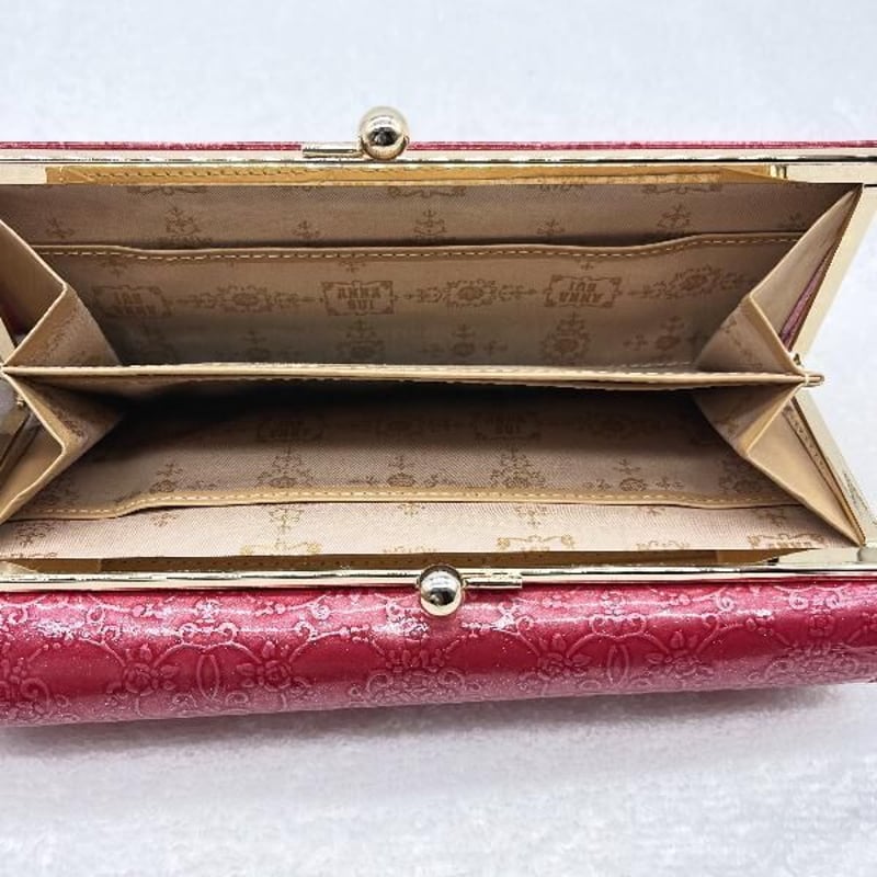 美品!】ANNA SUI アナスイ 長財布 ルーミー赤 アナスイローズ バラ柄