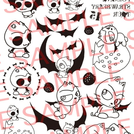 “アナタもいちごろ” “心ウキウキ” すねタトゥーシール