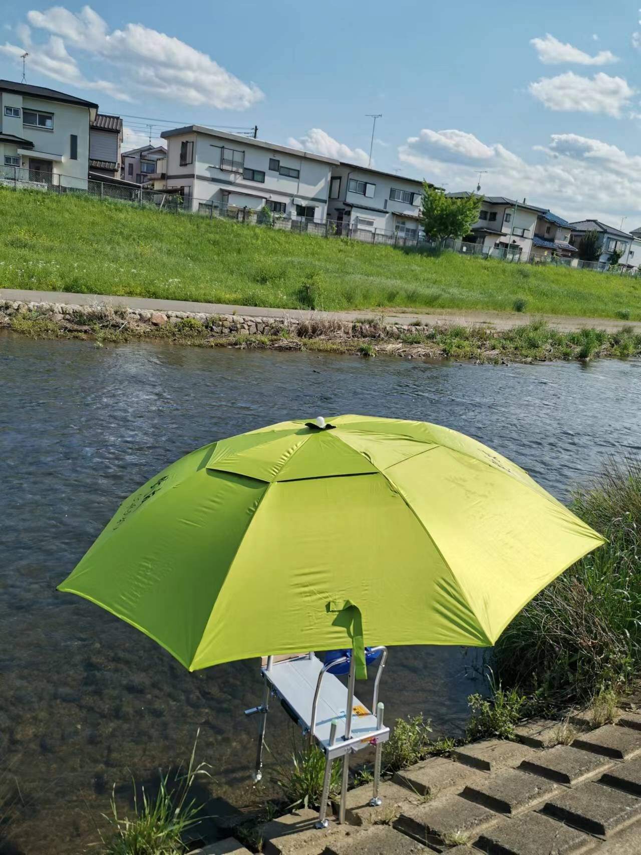 釣友本舗製へら鮒釣りワイドパラソルーSW 100、緑色 サイズ外側直径