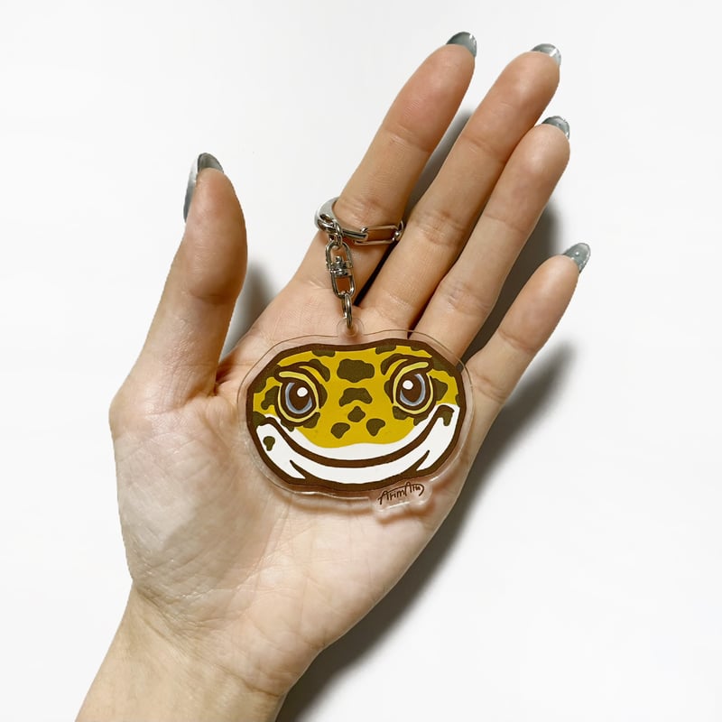 ヒョウモントカゲモドキ タンジェリン キーホルダー | ありまる商店