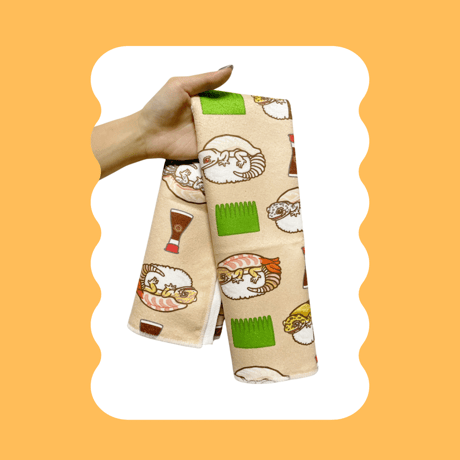 お寿司なレオパたち フェイスタオル
