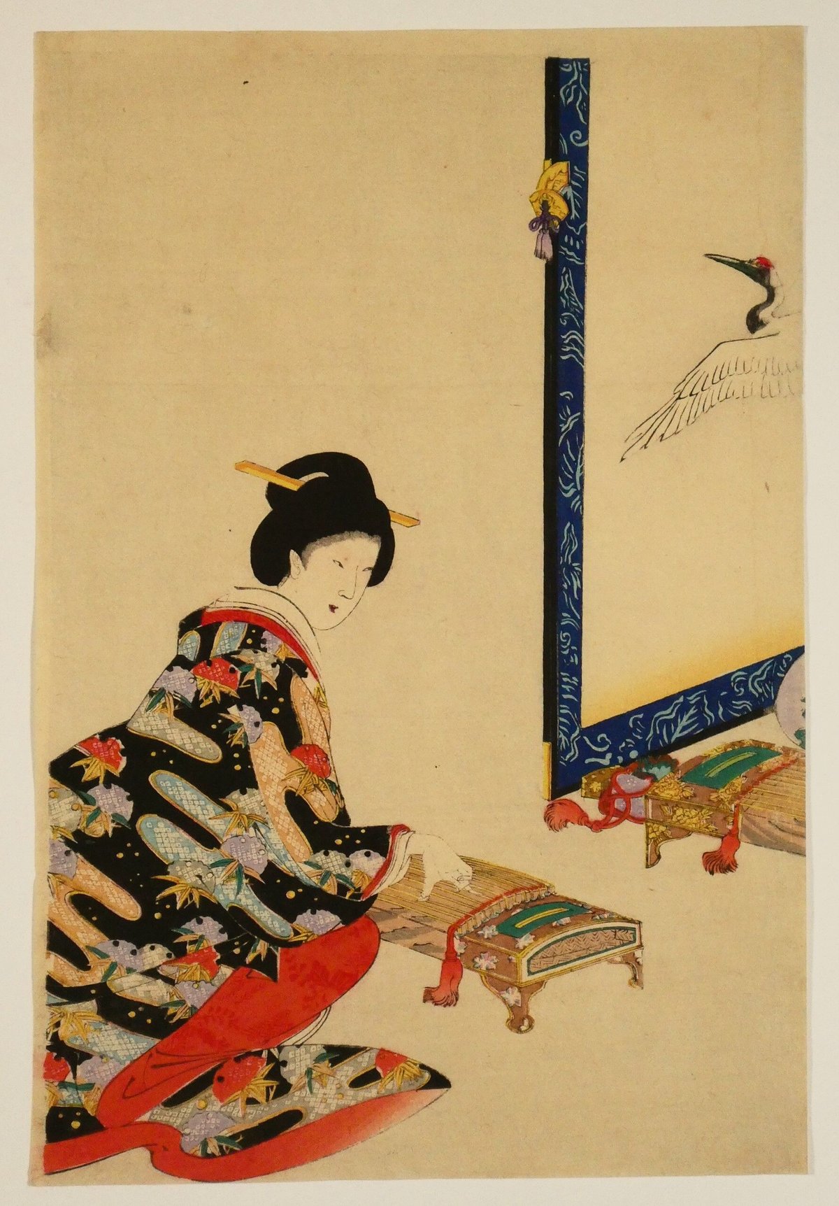 楊洲周延 千代田の大奥 琴 三枚続/CHIKANOBU | ギャラリー奏美庵