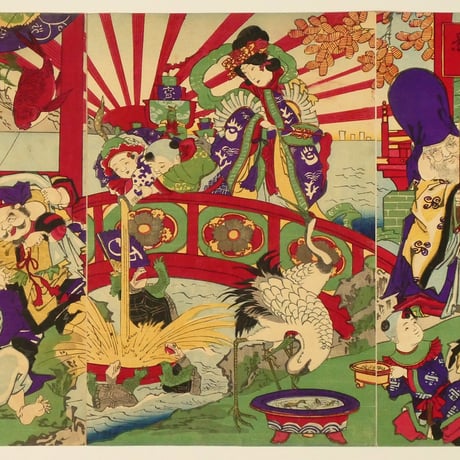 楊洲周延 繁栄七福神之図 三枚続/CHIKANOBU