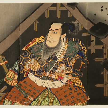 豊原国周 桃山譚 加藤清正 市川團十郎 三枚続/KUNICHIKA