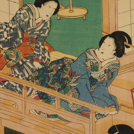 三代歌川豊国 若君宮参之図 三枚続/UTAGAWA TOYOKUNIⅢ