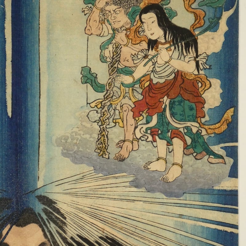白塗　しだれ桜薩絵　中李　宗香 朝桜楼国芳 六様性国芳自慢 先負 文覚上人/KUNIYOSHI