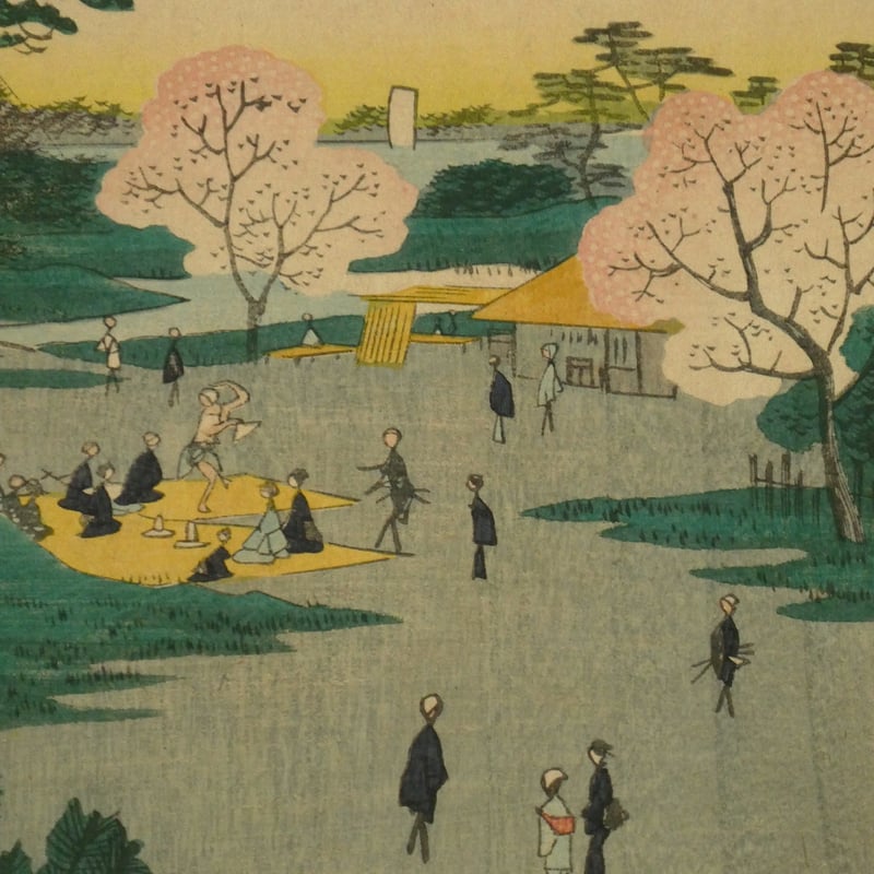 浮世絵、観音靈驗記(総持寺)三代豊国画上の景色二代広重画、補修多くジャンク品扱い 浮世絵、観音靈驗記(総持寺)三代豊国画上の景色二代広重画、補修