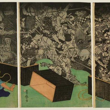 歌川芳盛 昔ばなし舌切雀 三枚続/UTAGAWA YOSHIMORI