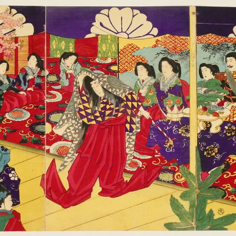楊洲周延 比能道成寺美人之春奥 三枚続/CHIKANOBU