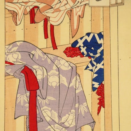 豊原国周 俳優楽屋風呂の賑ひ 三枚続／KUNICHIKA
