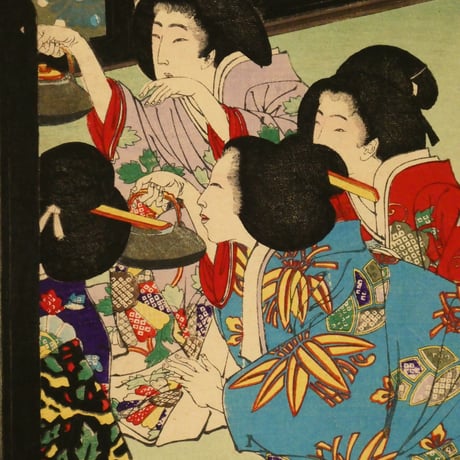 月岡芳年 新撰東錦絵 越田御殿酒宴之図 二枚続/TSUKIOKA YOSHITOSHI