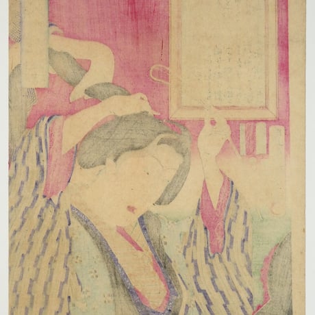 豊原国周 開花人情鏡 迎客/TOYOHARA KUNICHIKA