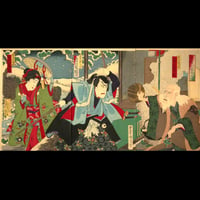 豊原国周 木曽山雪中之場 三枚続/KUNICHIKA