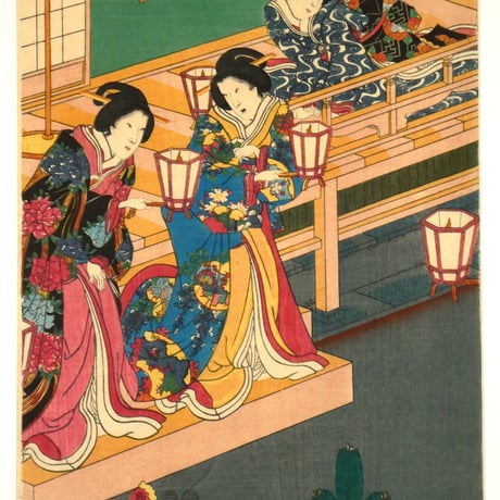 三代歌川豊国 若君宮参之図 三枚続/UTAGAWA TOYOKUNIⅢ