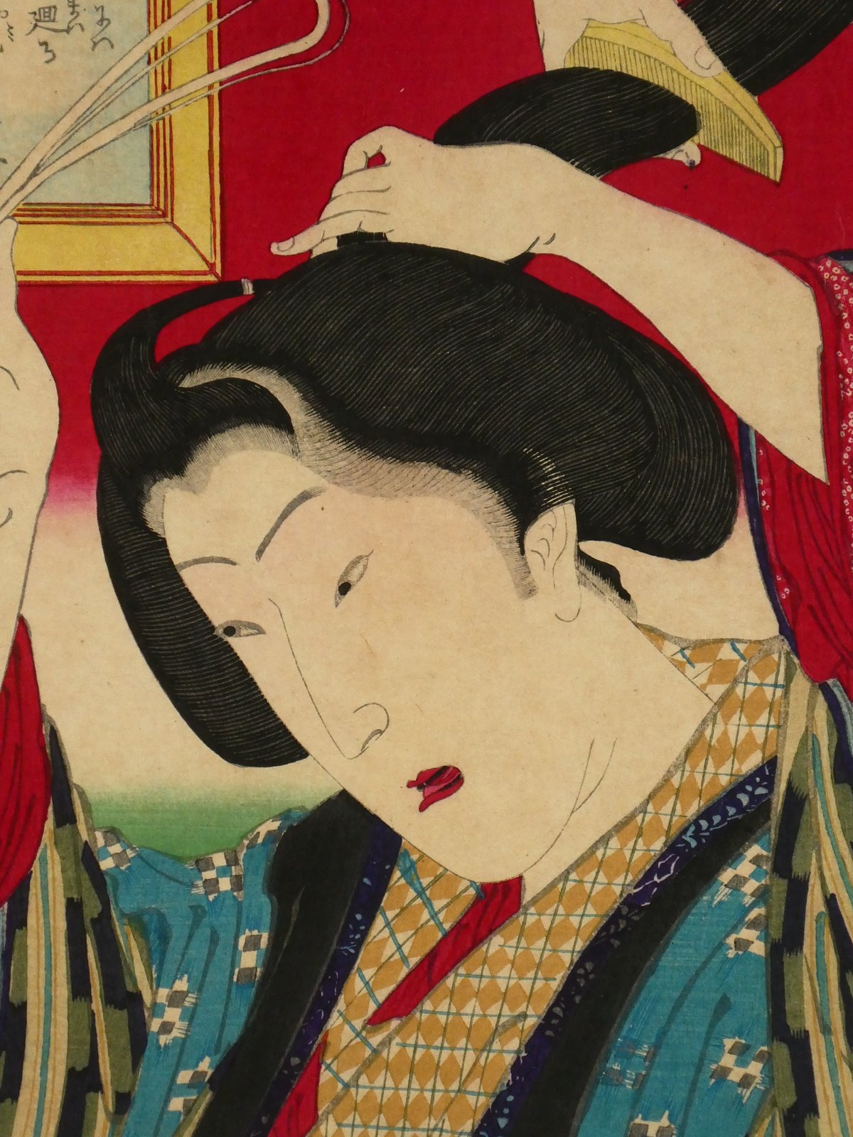 縁起物　高級 額　豊原国周作　まとい　JOA-83 豊原国周 開花人情鏡 迎客/TOYOHARA KUNICHIKA | ギャラリー奏美庵
