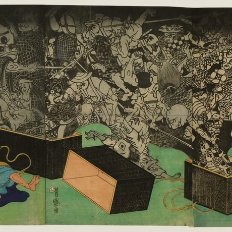 歌川芳盛 昔ばなし舌切雀 三枚続/UTAGAWA YOSHIMORI