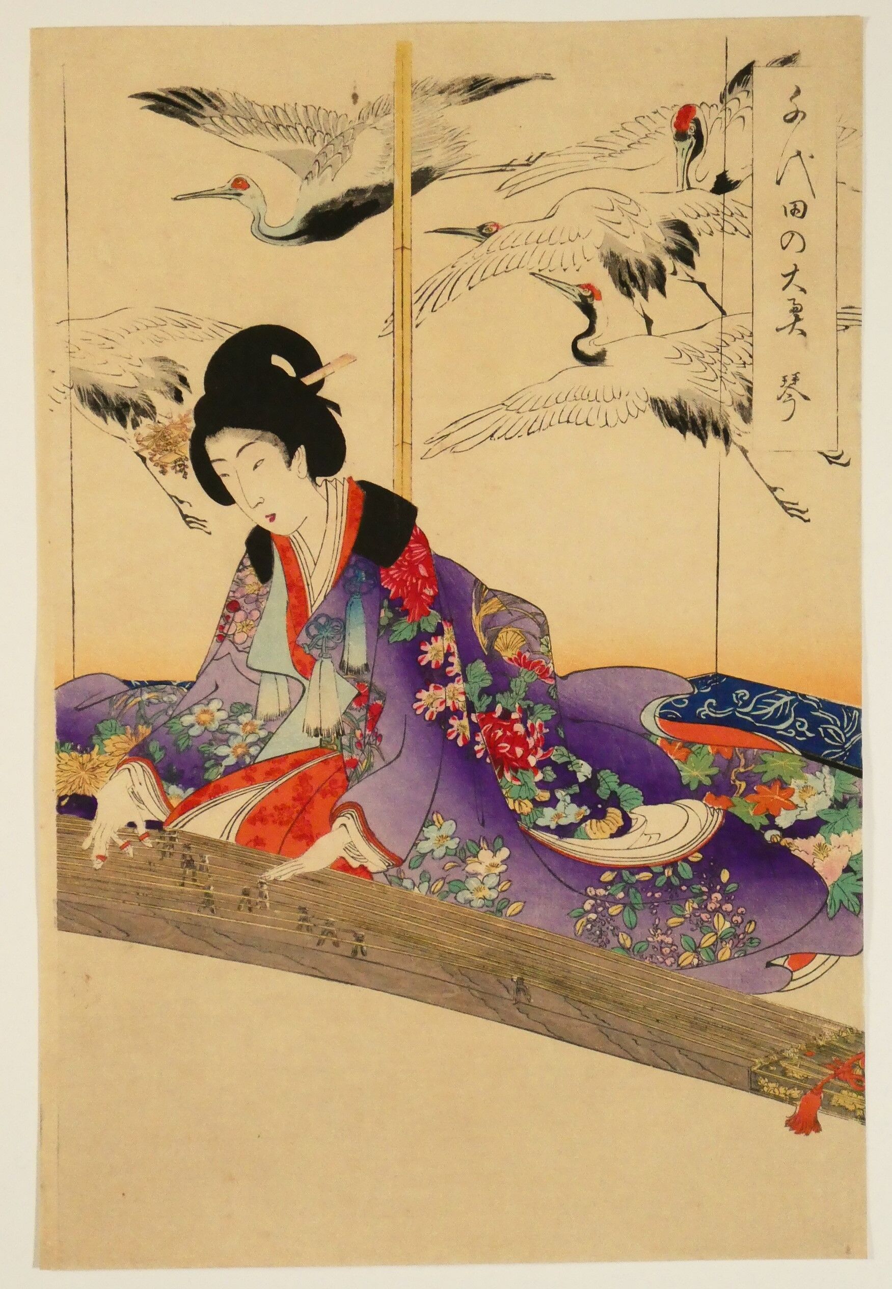 楊洲周延 千代田の大奥 琴 三枚続/CHIKANOBU | ギャラリー奏美庵