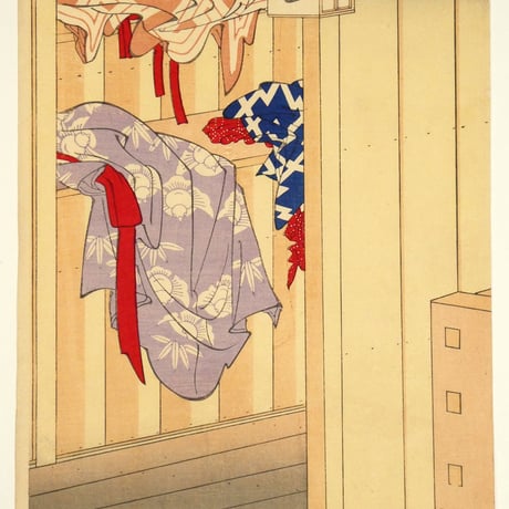 豊原国周 俳優楽屋風呂の賑ひ 三枚続／KUNICHIKA