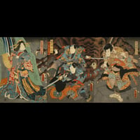 三代歌川豊国 白縫譚 大蜘蛛 三枚続/UTAGAWA TOYOKUNIⅢ