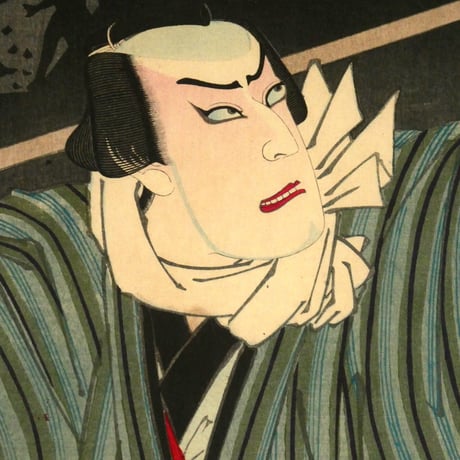 豊原国周 出初木遣恵顔触 四ツ車雷八 中村芝翫 他 三枚続／KUNICHIKA