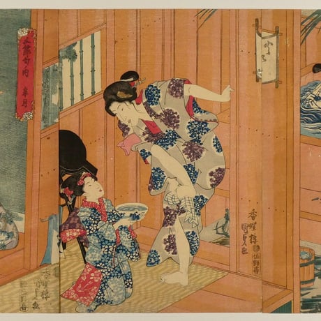 歌川国貞 五節句ノ内 皐月 三枚続/UTAGAWA KUNISADA