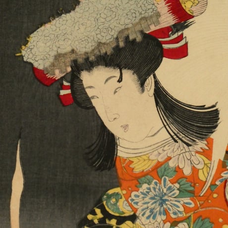 楊洲周延 竹のひと節 本朝二十四孝 狐火 三枚続/CHIKANOBU