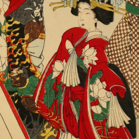月岡芳年 新撰東錦絵 一休地獄太夫之話 二枚続/TSUKIOKA YOSHITOSHI