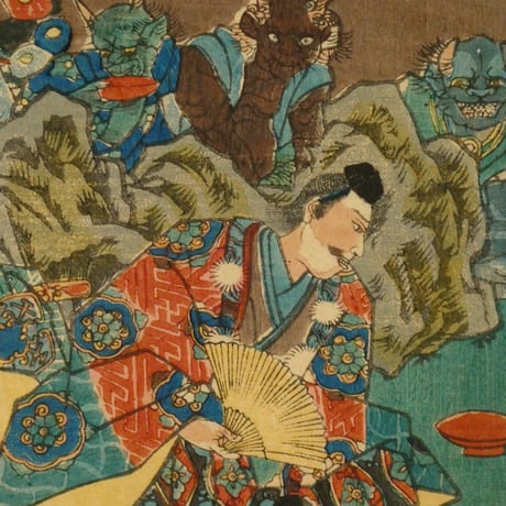 一勇斎国芳 大江山福寿酒盛 三枚続/ICHIYUSAI KUNIYOSHI