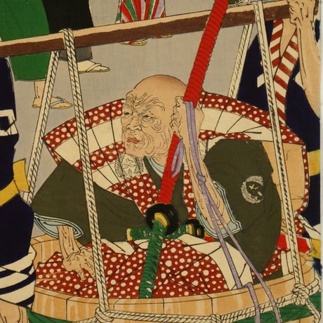 月岡芳年 新撰東錦絵 大久保彦左衛門盥登城之図 二枚続/TSUKIOKA YOSHITOSHI