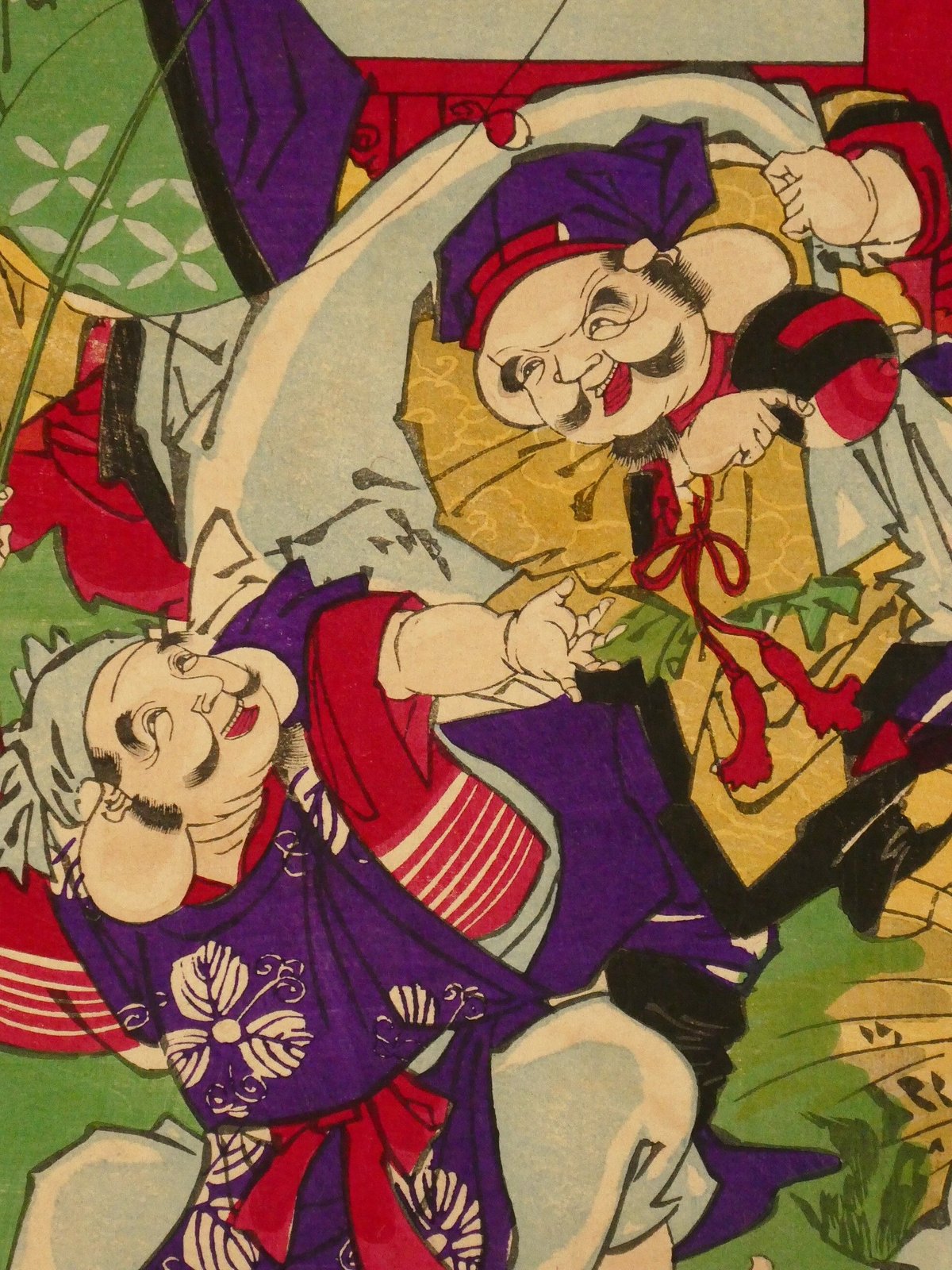 真作/中山秋湖/月見布袋図/七福神の一人/人物図/横物/名家伝来/AE-169 真作/中山秋湖/月見布袋図/七福神の一人/人物図/横物/