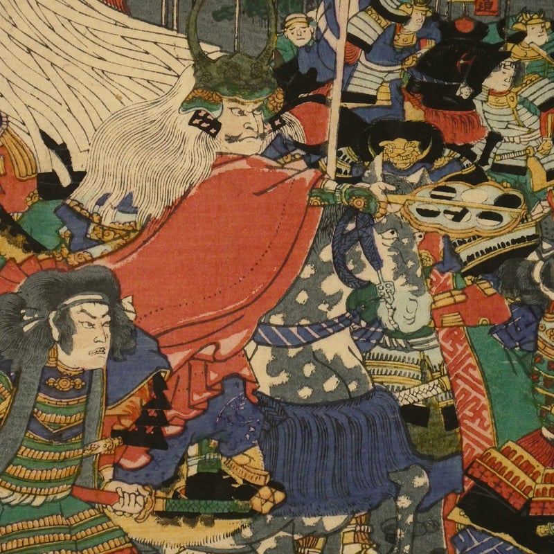 一蘭斎国綱 信州川中嶋武田上杉和睦図 三枚続／UTAGAWA