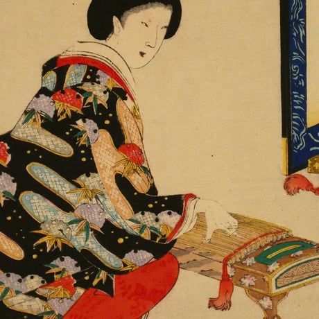 楊洲周延 千代田の大奥 琴 三枚続/CHIKANOBU