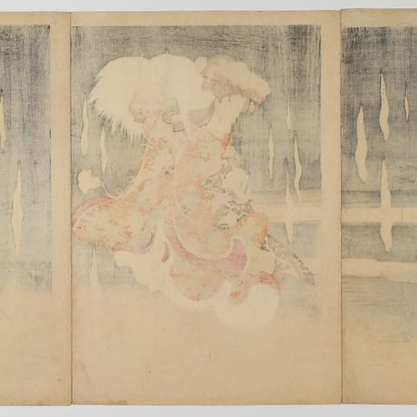 楊洲周延 竹のひと節 本朝二十四孝 狐火 三枚続/CHIKANOBU