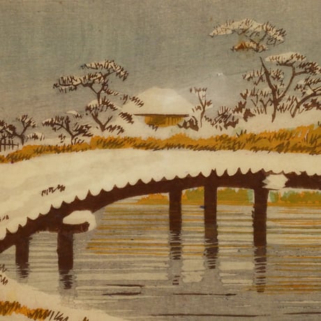 小林清親 小梅曳舟通雪景／KOBAYASHI KIYOCHIKA