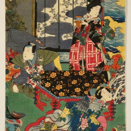 三代歌川豊国	梅つぼのかた 三枚続/UTAGAWA TOYOKUNIⅢ