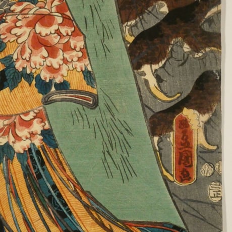 三代歌川豊国 白縫譚 大蜘蛛 三枚続/UTAGAWA TOYOKUNIⅢ