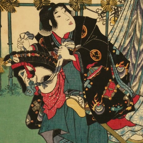 三代歌川豊国 睦月 三枚続/UTAGAWA TOYOKUNIⅢ