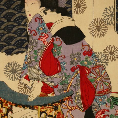 月岡芳年 新撰東錦絵 越田御殿酒宴之図 二枚続/TSUKIOKA YOSHITOSHI