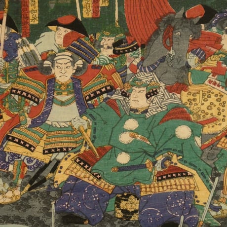 一蘭斎国綱 信州川中嶋武田上杉和睦図 三枚続／UTAGAWA KUNITSUNA