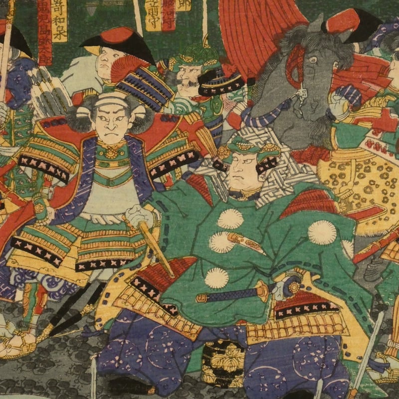 一蘭斎国綱 信州川中嶋武田上杉和睦図 三枚続/UTAGAWA 一蘭斎国綱 信州川中嶋武田上杉和睦図 三枚続/UTAGAWA