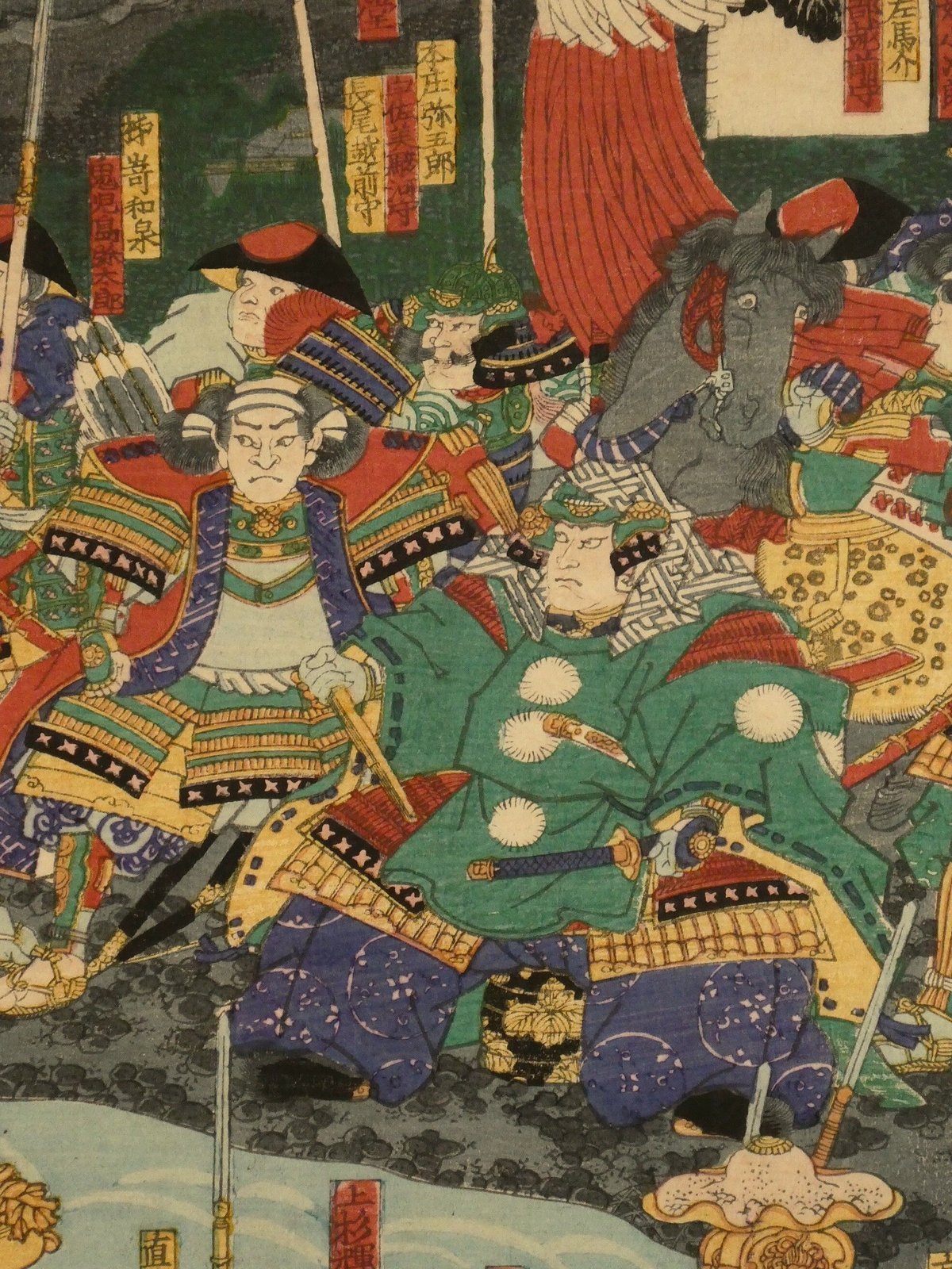 一蘭斎国綱 信州川中嶋武田上杉和睦図 三枚続/UTAGAWA 一蘭斎国綱 信州川中嶋武田上杉和睦図 三枚続/UTAGAWA