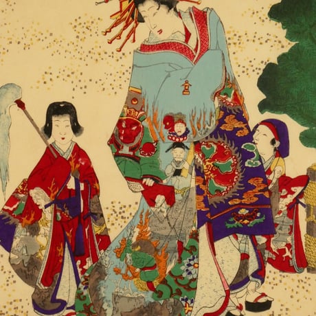 楊洲周延 東錦昼夜競 地獄太夫/CHIKANOBU