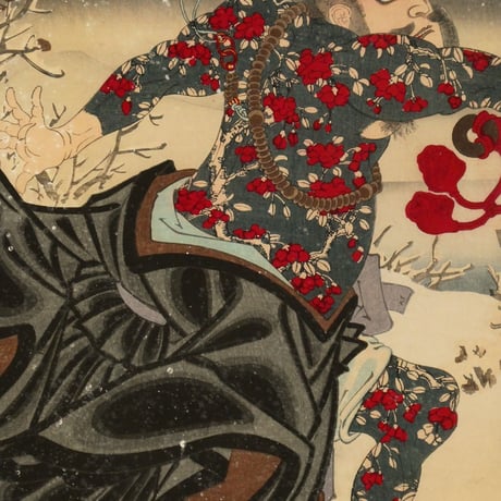 豊原国周 水滸傳 三枚続 九紋龍 市川團十郎・ 華和尚 市川左團次/KUNICHIKA