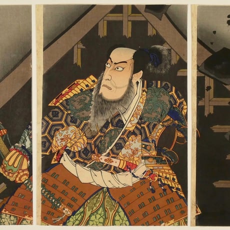 豊原国周 桃山譚 加藤清正 市川團十郎 三枚続/KUNICHIKA