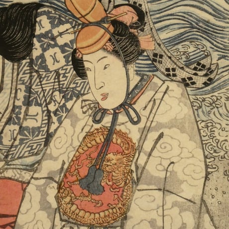 歌川国貞 流行役者 水滸伝百八人之一個 人王八十一代安徳 市川団子・典侍局 岩井粂三郎/UTAGAWA KUNISADA