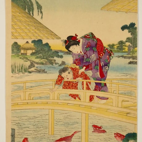 楊洲周延 貴顕之別邸 三枚続/CHIKANOBU