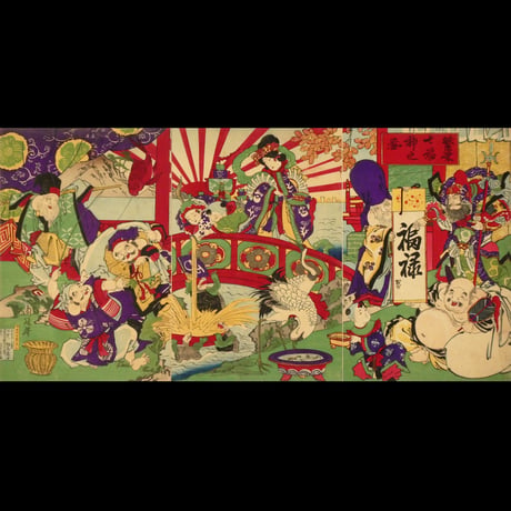 楊洲周延 繁栄七福神之図 三枚続/CHIKANOBU