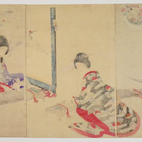 楊洲周延 千代田の大奥 琴 三枚続/CHIKANOBU